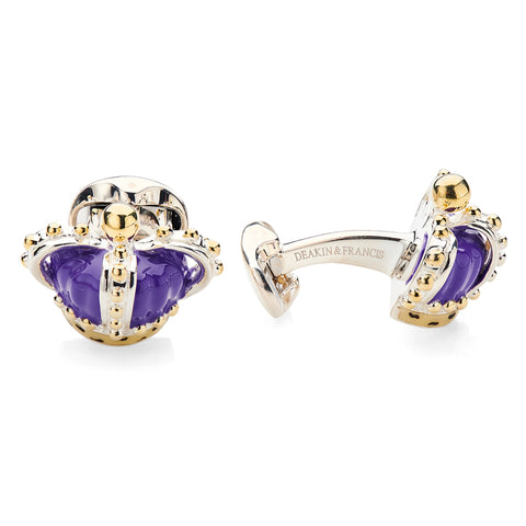 Deakin & Francis Cufflinks Limited Edition Sterling Silver Purple Crown, C1591S18_3.