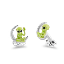 Deakin & Francis Cufflinks Sterling Silver Alien And Moon, C50013S64.