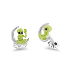 Deakin & Francis Cufflinks Sterling Silver Alien And Moon, C50013S64.