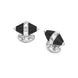 Deakin & Francis Cufflinks Sterling Silver Black Enamel Pyramid Detail, C1723S22.
