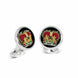 Deakin & Francis Cufflinks Sterling Silver Embroidered Crown, C2017X0001.
