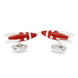 Deakin & Francis Cufflinks Sterling Silver Red Enamel Rocket, C2076S08.