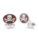 Deakin & Francis Cufflinks Sterling Silver Red Enamel Skull And Cross Bones, C1250S0823.