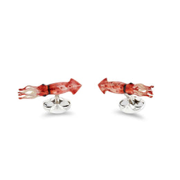 Deakin & Francis Cufflinks Sterling Silver Red Enamel Squid, C5006S95.