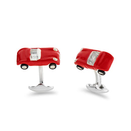 Deakin & Francis Cufflinks Sterling Silver Red Enamel Toy Sports Car, C50011S0722.