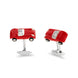 Deakin & Francis Cufflinks Sterling Silver Red Enamel Toy Sports Car, C50011S0722.