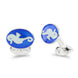 Deakin & Francis Cufflinks Sterling Silver Royal And Light Blue Enamel Seahorse, C0117S0269.