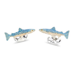 Deakin & Francis Cufflinks Sterling Silver Swimming Salmon, C050007.