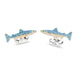Deakin & Francis Cufflinks Sterling Silver Swimming Salmon, C050007.