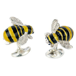 Deakin & Francis Cufflinks Sterling Silver Bumble Bee With Sapphire Eyes C1567S0001