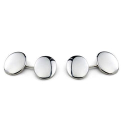 Deakin & Francis Cufflinks Sterling Silver Plain Domed Oval C0168I0001