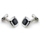 Deakin & Francis Cufflinks Sterling Silver Cushion Onyx Inlay C0147X0004