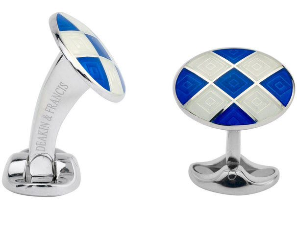 Deakin & Francis Cufflinks Sterling Silver Royal Blue Enamel C0213S0216