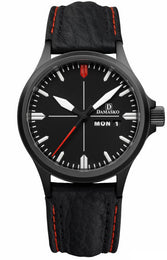 Damasko Watch DA 34 Black PVD Leather Pin DA 34 Black Leather Pin