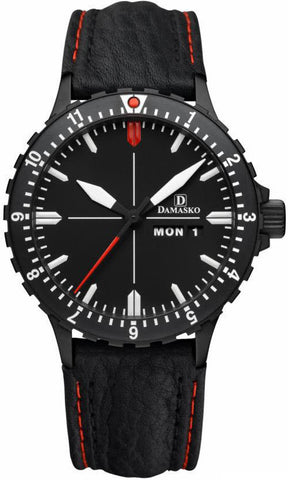 Damasko Watch DA 44 Black PVD Leather Pin DA 44 Black Leather Pin