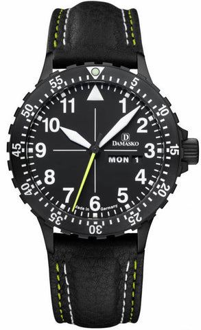 Damasko Watch DA 46 Black PVD Leather Pin DA 46 Black Leather Pin