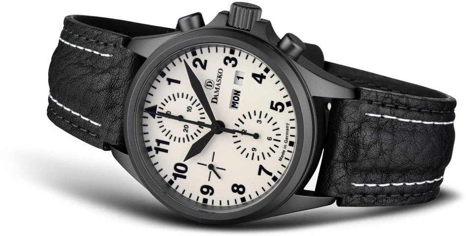 Damasko Watch DC 57 Black PVD Leather Pin