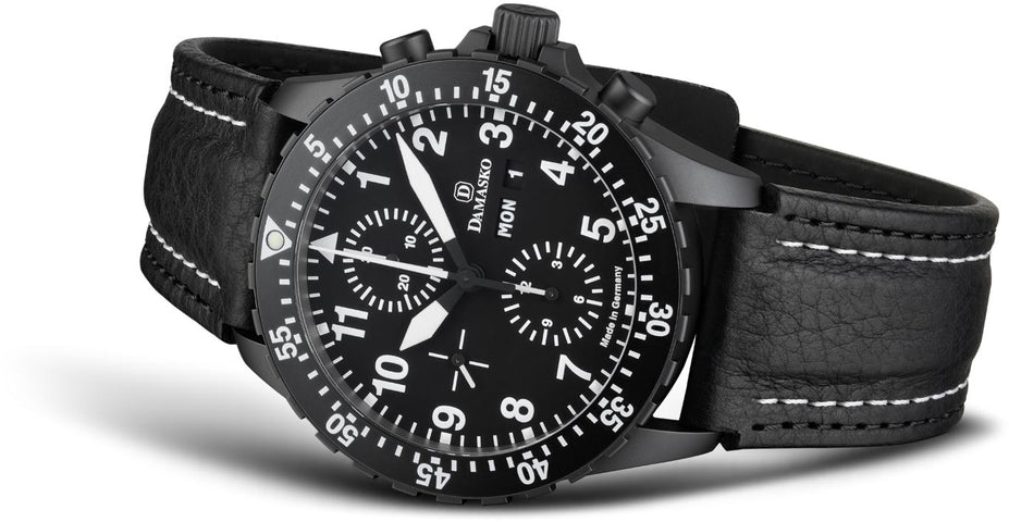 Damasko Watch DC 66 Black PVD Leather Pin