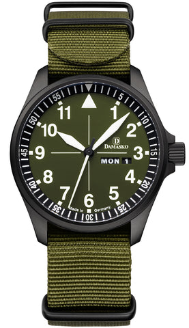 Damasko Watch DH 3.0 Black Nato Green Strap DH 3.0 Black Nato Green Strap