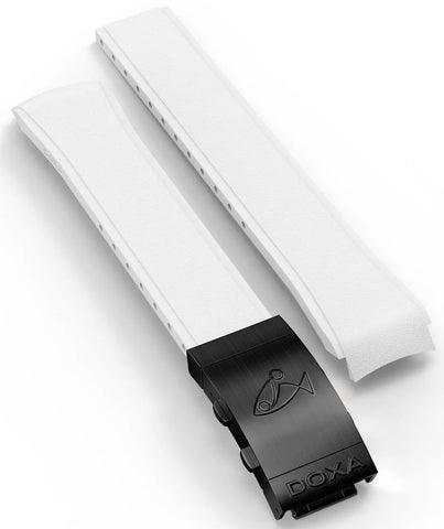 Doxa Strap SUB 300 Carbon Rubber White With Folding Clasp