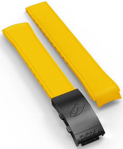 Doxa Strap SUB 300 Carbon Rubber Yellow With Folding Clasp