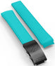 Doxa Strap SUB 300 Carbon Rubber Turquoise With Folding Clasp