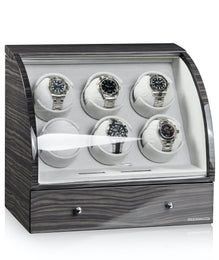 Designhuette Watch Winder Basel 6 LCD Dark Oak 70005-34