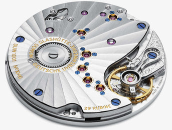 Nomos Glashutte Watch Lambda White Gold Sapphire Crystal