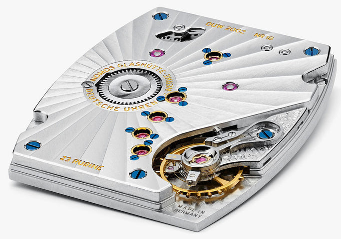 Nomos Glashutte Lux Sable Sapphire Crystal Watch