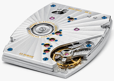 Nomos Glashutte Lux Hell White Gold Sapphire Crystal Watch