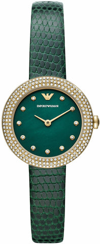 Emporio Armani Watch Two Hand Green Ladies AR11419