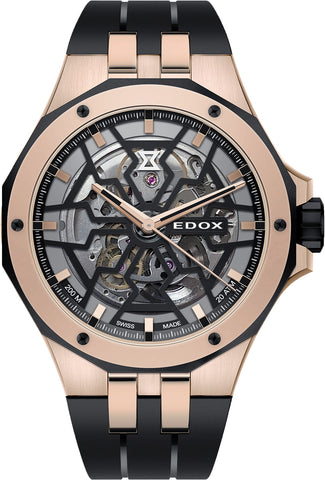 Edox Watch Delfin Mecano 3 Hands Skeleton 85303 357RN NRN