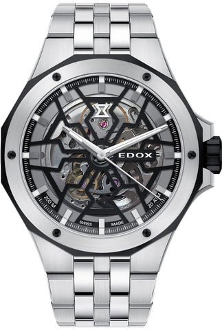 Edox Watch Delfin Mecano 3 Hands Skeleton 85303 3NM NBG