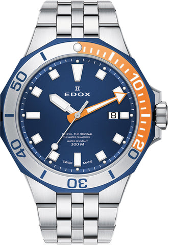 Edox Watch Delfin Diver 3 Hands 53015 357BUOM BUIN