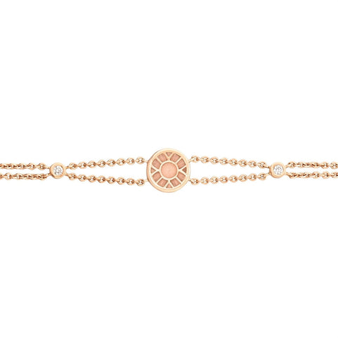 Faberge Heritage 18ct Rose Gold 0.12ct Diamond Pink Enamel Bracelet 748BT1437