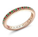 Faberge Colours of Love 18ct Rose Gold Emerald Ruby Fluted Band Ring 847RG2985