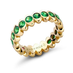 Faberge Colours of Love Cosmic Curve 18ct Yellow Gold Tsavorite Eternity Ring 1513RG2814