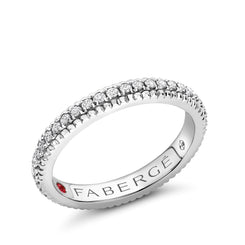 Faberge Colours of Love Platinum Diamond Fluted Band Ring 847RG3071.