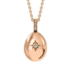 Faberge Essence 18ct Rose Gold 0.08ct Diamond Heart Egg Pendant Exclusive Edition, 1998CH3253