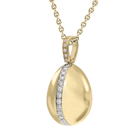 Faberge Heritage 18ct Yellow Gold Diamond Egg Pendant Exclusive Edition, 572EC3238_2