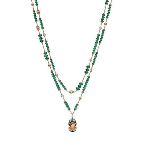 Faberge Heritage Rose Gold Emerald Diamond Transformable Necklace with Elephant Surprise 2764_2
