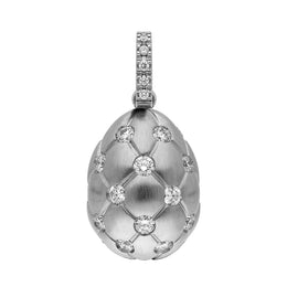 Faberge Treillage 18ct White Gold Diamond Egg Charm Exclusive Edition, 576EC3237_2