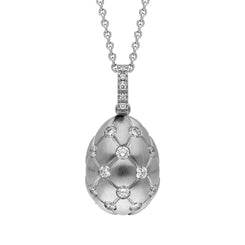 Faberge Treillage 18ct White Gold Diamond Egg Pendant Exclusive Edition, 576EC3237