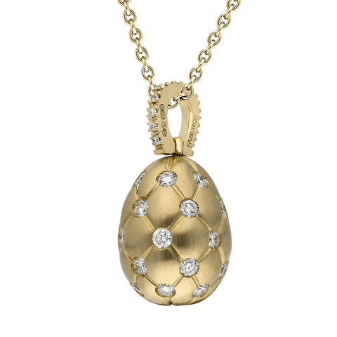 Faberge Treillage 18ct Yellow Gold Diamond Egg Pendant Exclusive Edition, 576EC3236_2