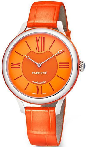 Faberge Watch Flirt 18ct White Gold Orange Dial 1681