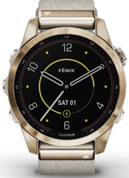 Garmin Watch Fenix 7S Sapphire Solar Cream Gold Titanium