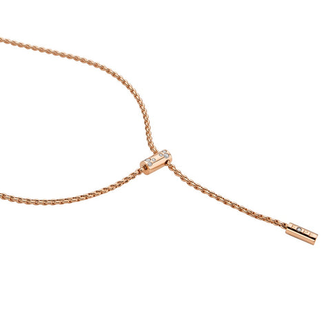Fope Aria 18ct Rose Gold 0.11ct Diamond Adjustable Slider Necklace