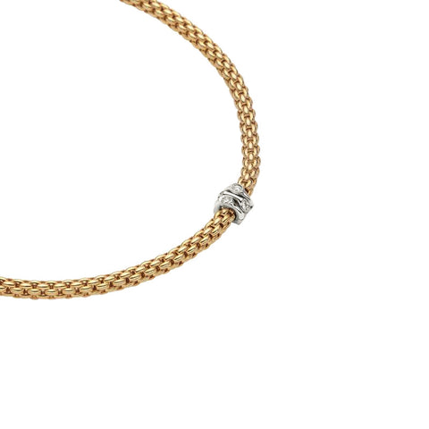 Fope Flex'it Prima 18ct Yellow Gold 0.12ct Diamond Necklace, 743C/BBR.
