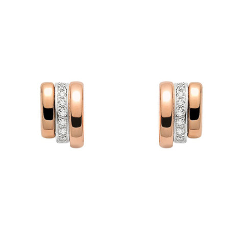 Fope Prima 18ct Rose Gold 0.13ct Diamond Earrings, OR744/BBR.