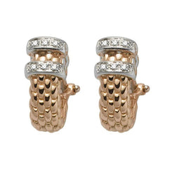 Fope Solo 18ct Rose Gold 0.11ct Diamond Stud Earrings. OR155 BBR.